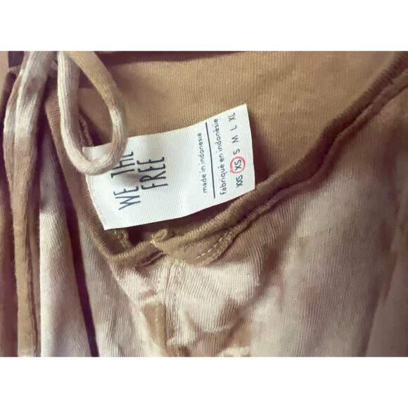 New We the Free Sz XS Free People Seashell Brown Tie-Dye Tunic printed tan dress - Picture 6 of 7